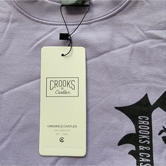 Crooks & Castles Gothic C Crewneck Sweatshirt Lavender‎ size Small - Picture 3 of 8